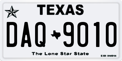 TX license plate DAQ9010
