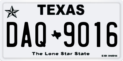 TX license plate DAQ9016