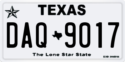 TX license plate DAQ9017