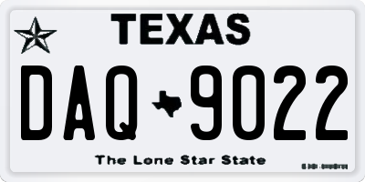 TX license plate DAQ9022