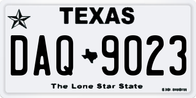 TX license plate DAQ9023