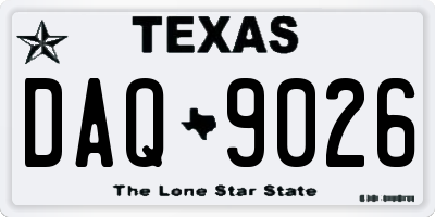 TX license plate DAQ9026