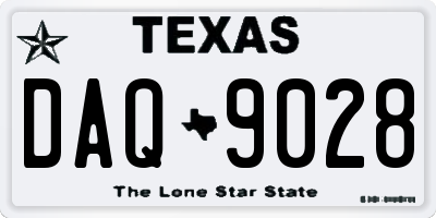 TX license plate DAQ9028