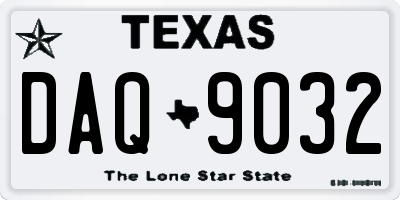 TX license plate DAQ9032