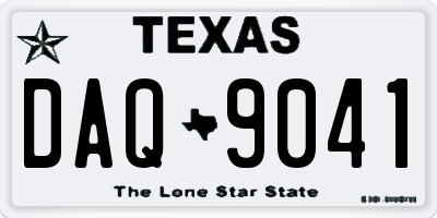 TX license plate DAQ9041