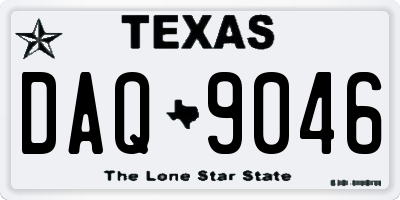 TX license plate DAQ9046
