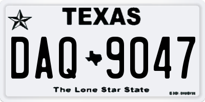 TX license plate DAQ9047