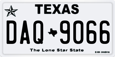 TX license plate DAQ9066