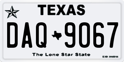 TX license plate DAQ9067
