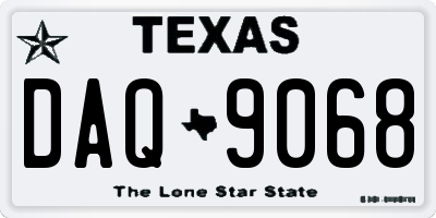 TX license plate DAQ9068