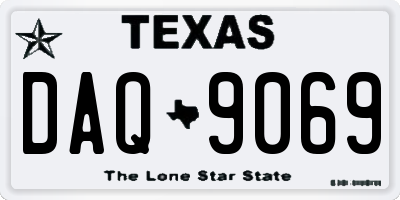 TX license plate DAQ9069