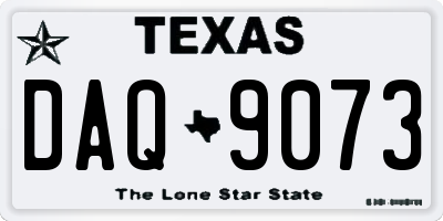 TX license plate DAQ9073