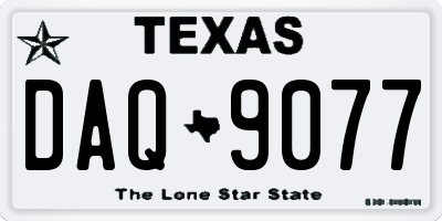 TX license plate DAQ9077