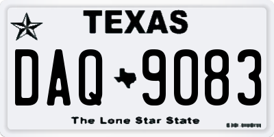 TX license plate DAQ9083