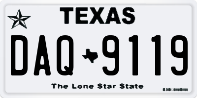 TX license plate DAQ9119
