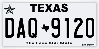 TX license plate DAQ9120