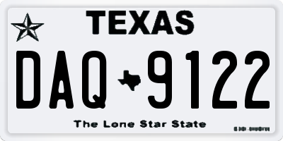 TX license plate DAQ9122