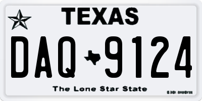 TX license plate DAQ9124