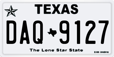 TX license plate DAQ9127