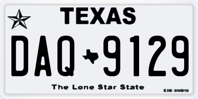 TX license plate DAQ9129