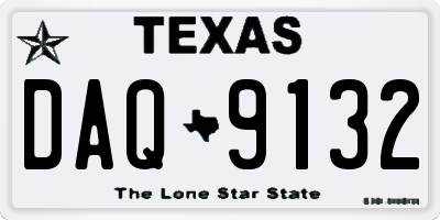 TX license plate DAQ9132
