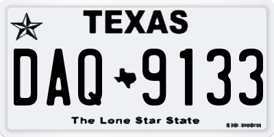 TX license plate DAQ9133