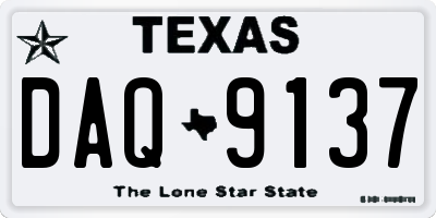 TX license plate DAQ9137