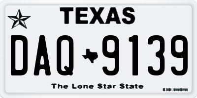 TX license plate DAQ9139