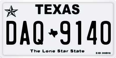 TX license plate DAQ9140