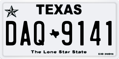 TX license plate DAQ9141