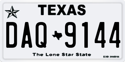 TX license plate DAQ9144