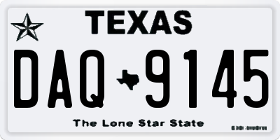 TX license plate DAQ9145
