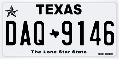 TX license plate DAQ9146