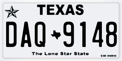TX license plate DAQ9148
