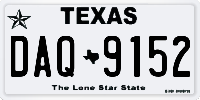 TX license plate DAQ9152