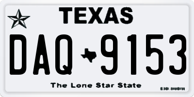 TX license plate DAQ9153