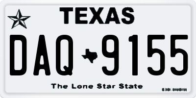 TX license plate DAQ9155