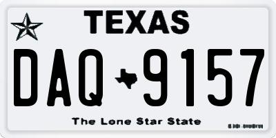 TX license plate DAQ9157