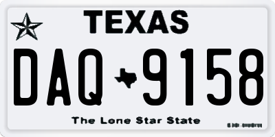 TX license plate DAQ9158
