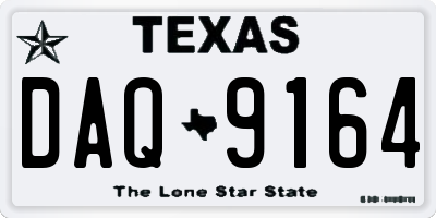 TX license plate DAQ9164
