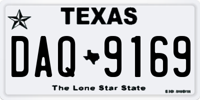 TX license plate DAQ9169