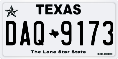 TX license plate DAQ9173