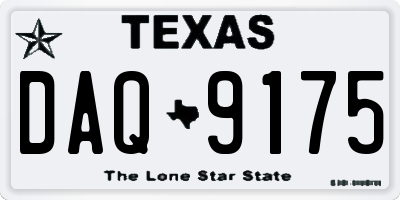 TX license plate DAQ9175