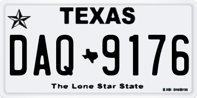 TX license plate DAQ9176