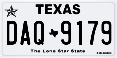 TX license plate DAQ9179