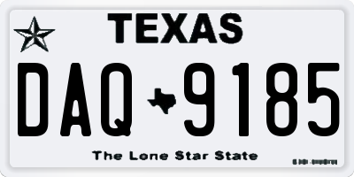 TX license plate DAQ9185