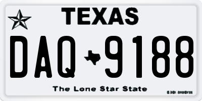 TX license plate DAQ9188