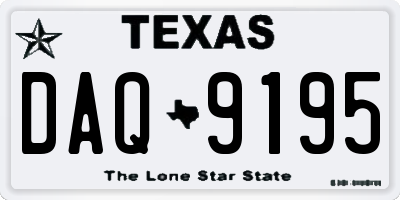 TX license plate DAQ9195