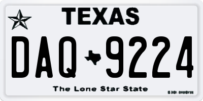 TX license plate DAQ9224