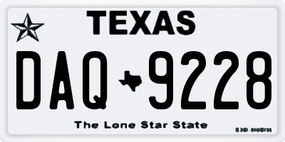 TX license plate DAQ9228